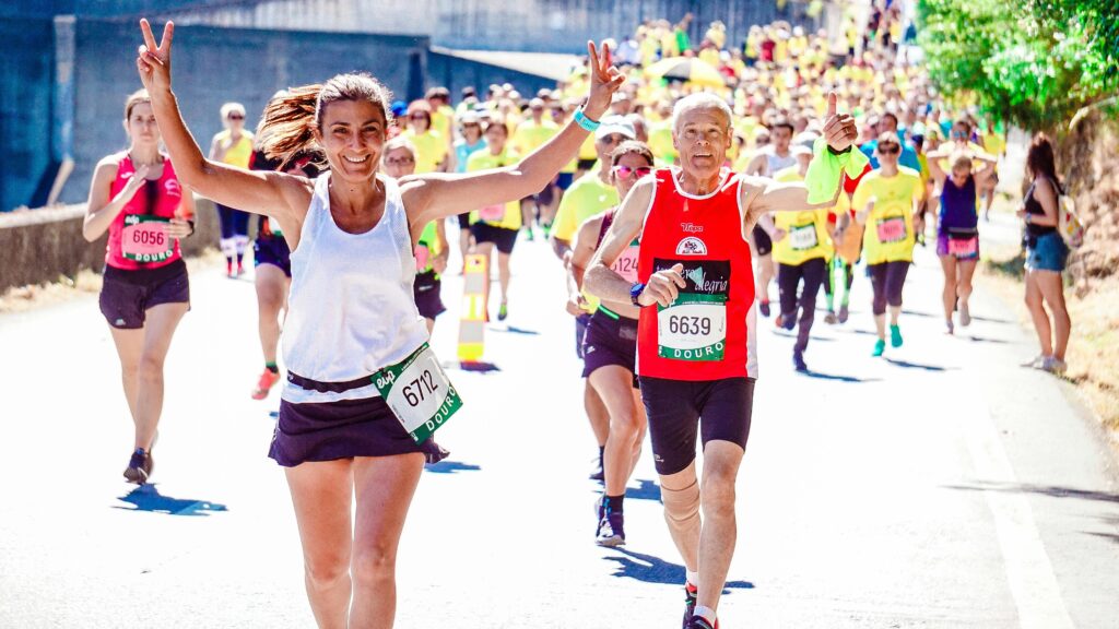 Female and Male Runners on a Marathon